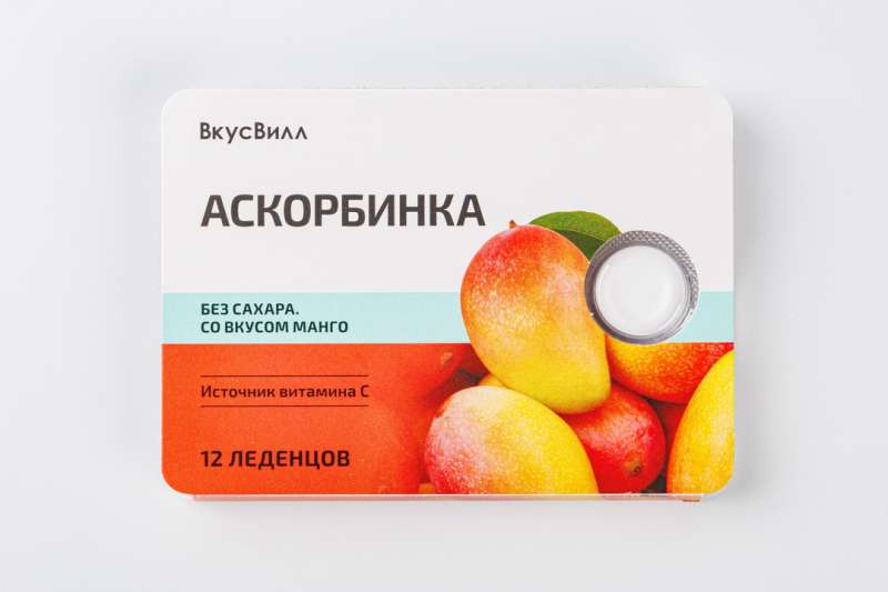Аскорбинка без сахара со вкусом манго